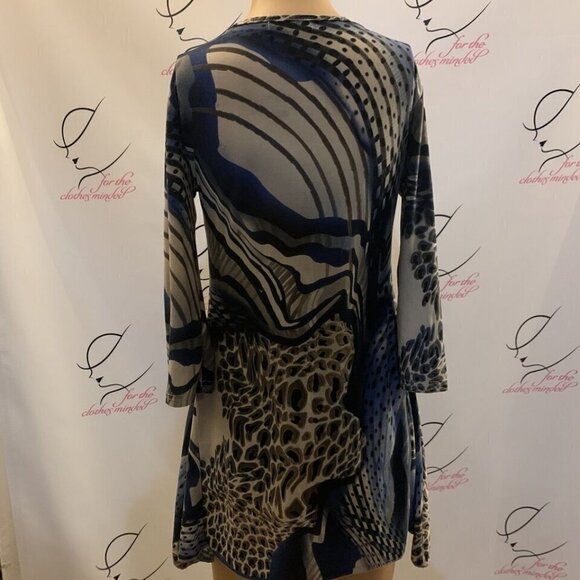 Merchant. Sz M (runs small). Beaded Asymmetrical Fit & Flare Stretch Dress. B94 - Picture 5 of 6